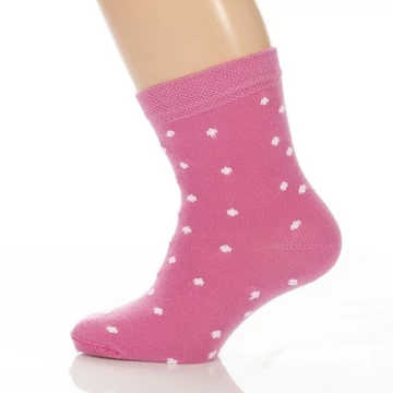 Bébi bokazokni - Rózsaszín pöttyös mintás