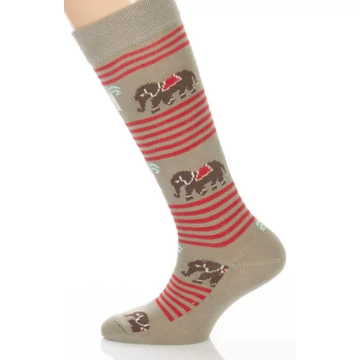 Bébi térdzokni - csíkos elefántos mintás