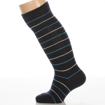 Bébi térdzokni - Sötétkék csík mintás