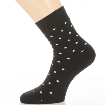 Frottír bokazokni - Fehér pöttyös mintás