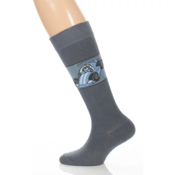 Gyerek térdzokni - acélkék f1 mintás