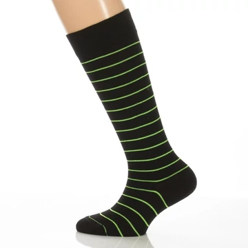 Gyerek térdzokni - Neon zöld csíkos mintás