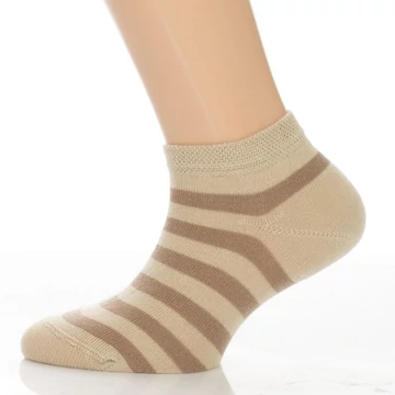 Gyerek titokzokni - bézs csíkos mintás