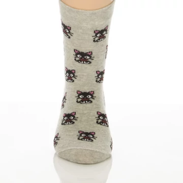 Gyerek zokni - Apró cicás mintás