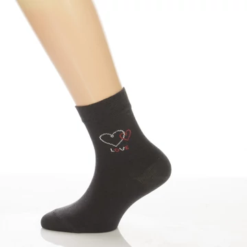 Gyerek zokni - Grafit szíves mintás