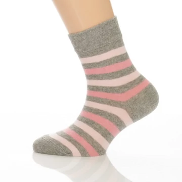 Gyerek zokni - Rózsa csíkos mintás