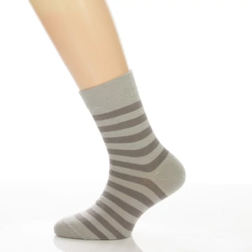 Gyerek zokni - Szürke csíkos mintás
