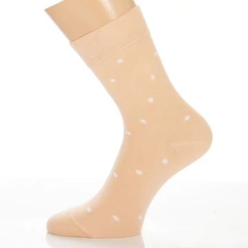 Klasszik zokni-Barack fehér pöttyös mintás