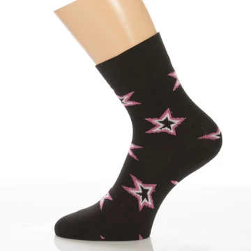 Klasszik zokni-Fekete csillagos mintás