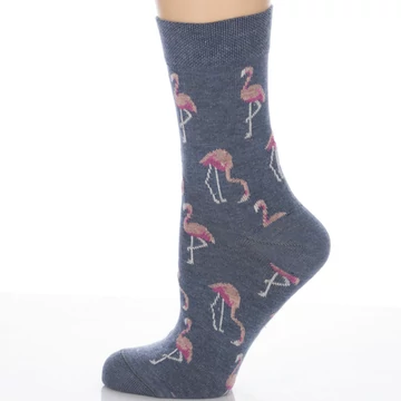 Klasszik zokni- Melír kék Falmingó mintás