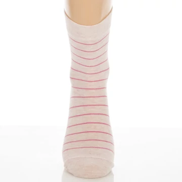 Klasszik zokni- Melír rózsa pink csík mintás