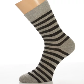 Klasszik zokni-Melírszürke fekete csík mintás