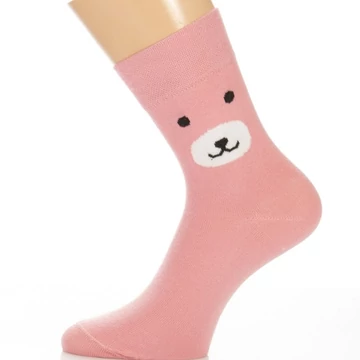 Klasszik zokni - Pink bear mintás