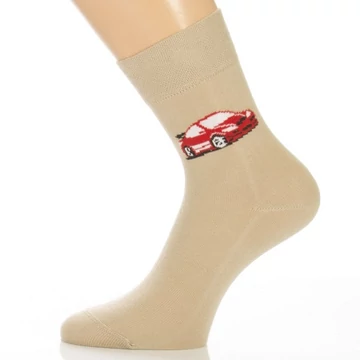 Klasszik zokni - Piros kocsi mintás