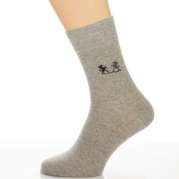 Klasszik zokni-Világos melírszürke lovas mintás