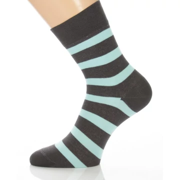 Klasszik zokni - türkiz csíkos mintás