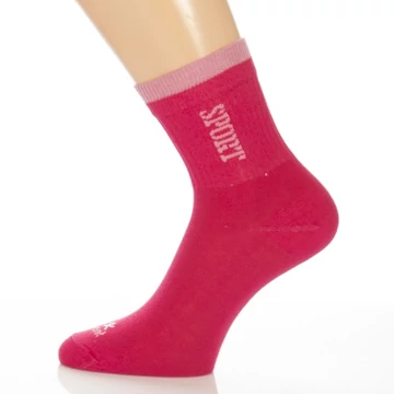 Vékony sportzokni - Fuxia feliratos