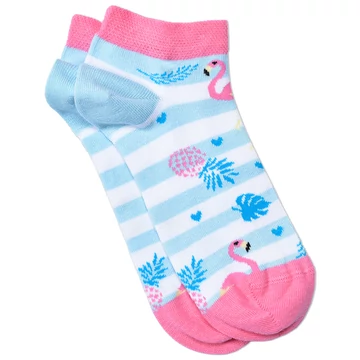 Flamingó mintás pamut bokazokni
