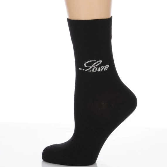 Klasszik zokni- Fekete Love mintás