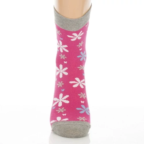 Klasszik zokni - fuxia fresh flowers mintás
