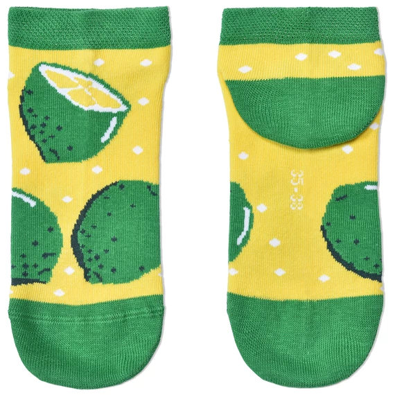 Lime mintás pamut bokazokni