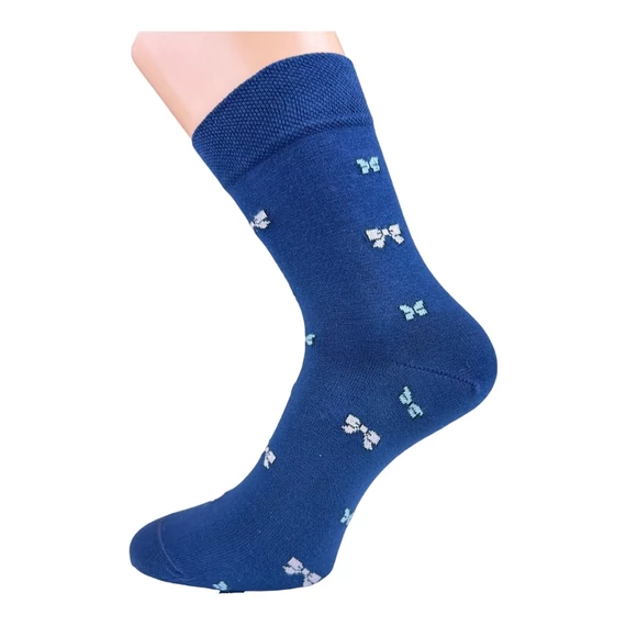 Klasszik zokni-Sötétkék masni mintás