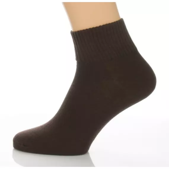 Sport visszahajtós zokni - egyszínű barna