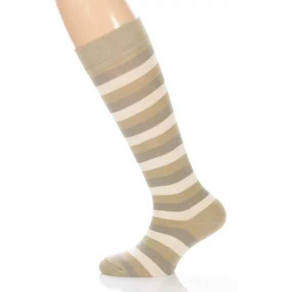 Gyerek térdzokni - zöld csíkos mintás