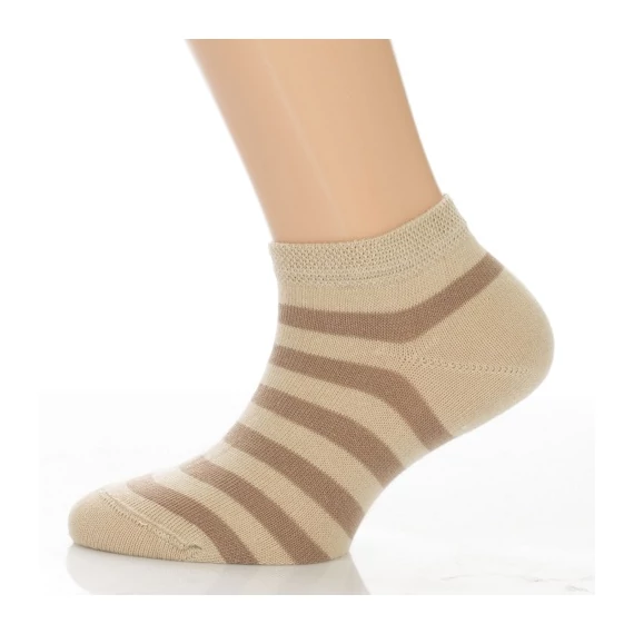 Gyerek titokzokni - bézs csíkos mintás