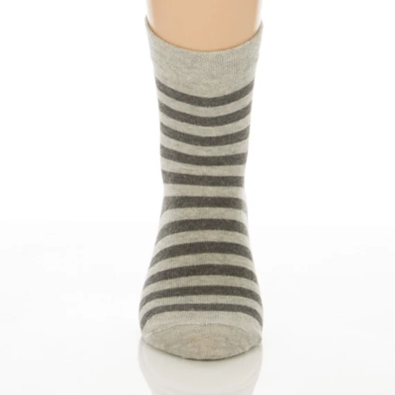 Gyerek zokni - Melír szürke csíkos mintás