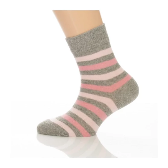Gyerek zokni - Rózsa csíkos mintás