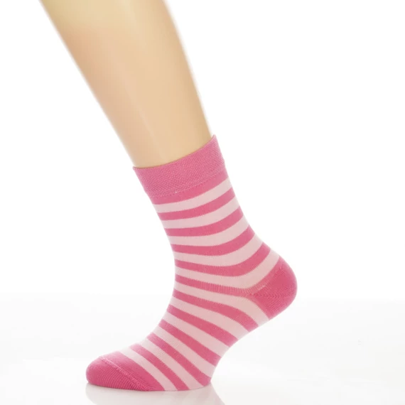 Gyerek zokni - Rózsaszín csíkos mintás
