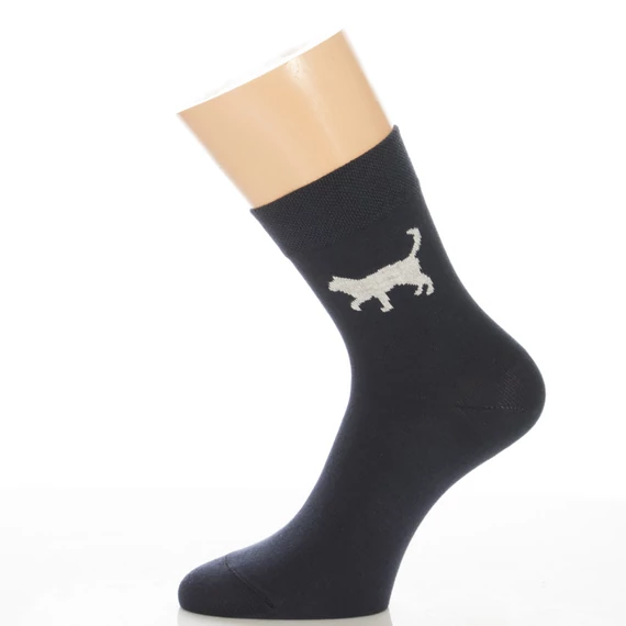 Klasszik zokni-Sötétkék macska mintás