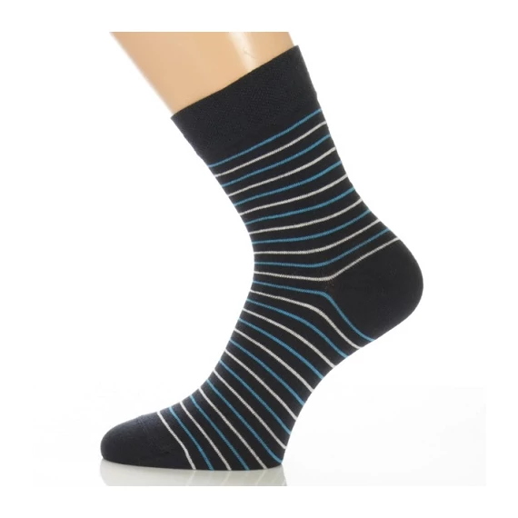 Klasszik zokni - Fehér-kék csíkos mintás