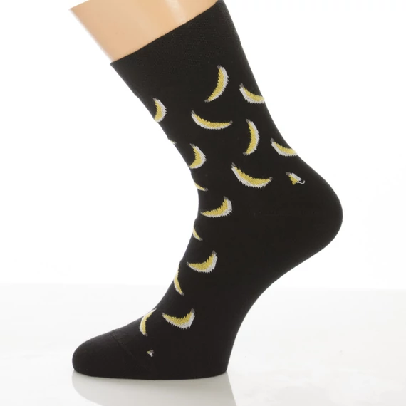 Klasszik zokni-Fekete banános mintás