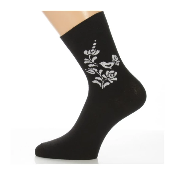 Klasszik zokni - Fekete népmese mintás