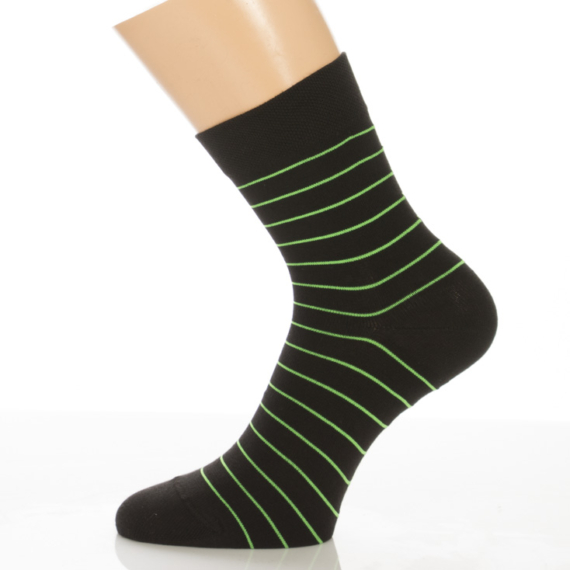 Klasszik zokni-Fekete zöld csíkos