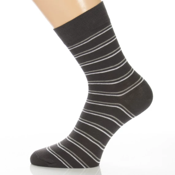 Klasszik zokni - grafit páros csíkos mintás