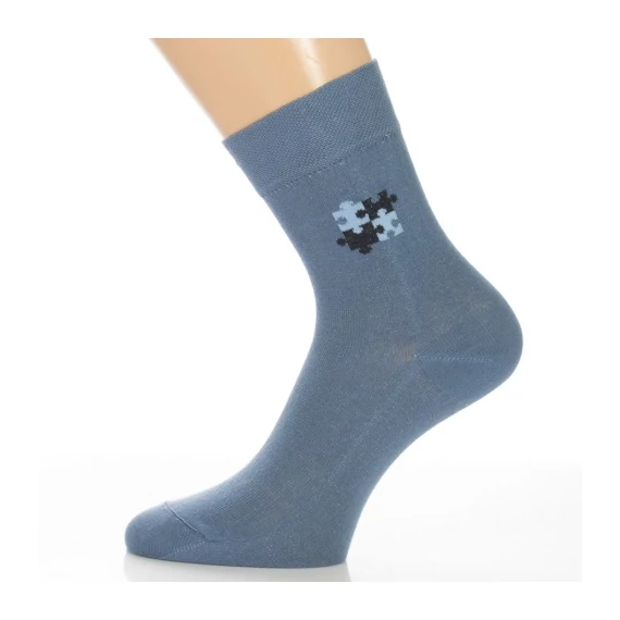 Klasszik zokni - Kék puzzle mintás