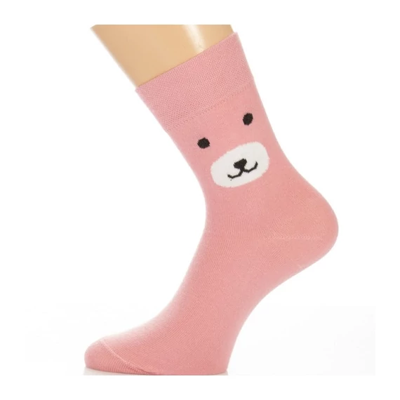 Klasszik zokni - Pink bear mintás