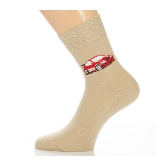 Klasszik zokni - Piros kocsi mintás