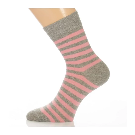 Klasszik zokni - Rózsa csíkos mintás