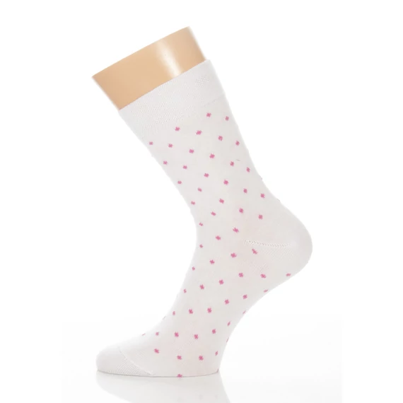 Klasszik zokni - rózsaszín pöttyös mintás