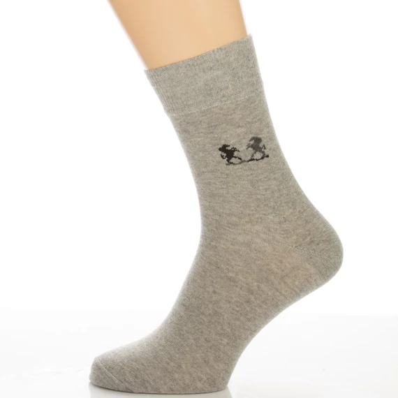 Klasszik zokni-Világos melírszürke lovas mintás