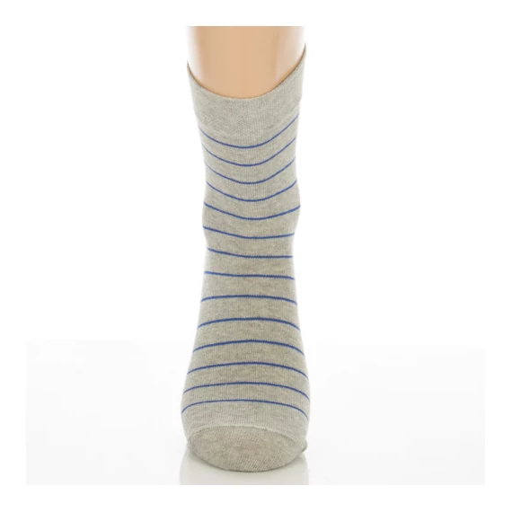 Klasszik zokni- Világos melír kék csíkos mintás