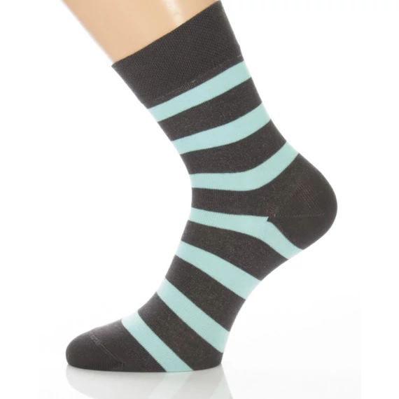 Klasszik zokni - türkiz csíkos mintás