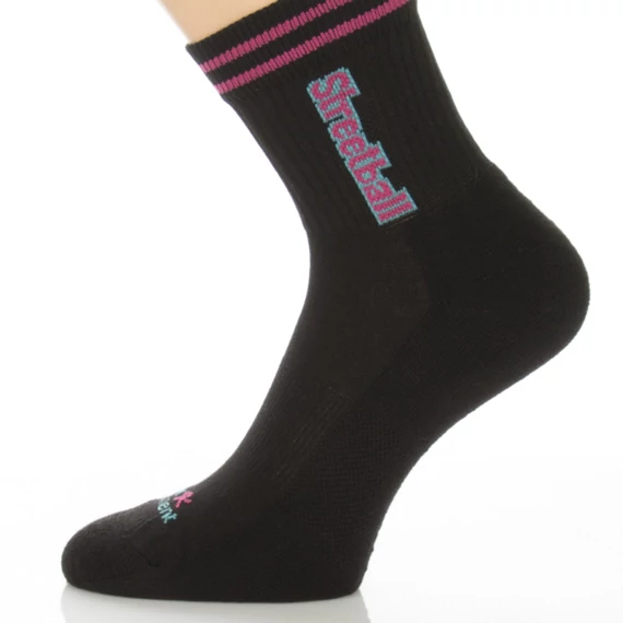 Sport talpfrottír zokni - fuxia, türkiz streetball