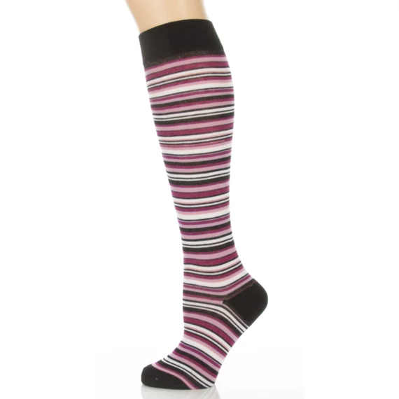 Vékony térdzokni - vegyes csíkos mintás