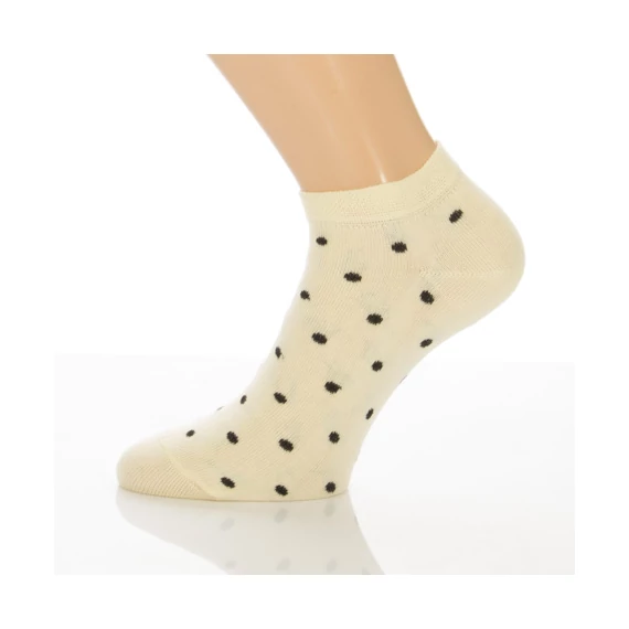 Titokzokni - Vanília fekete pötty mintás