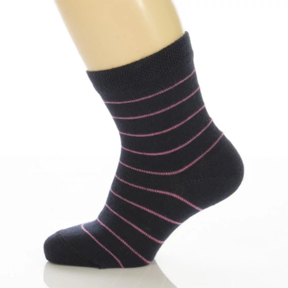 Bébi bokazokni - Sötétkék babarózsa csíkos mintás